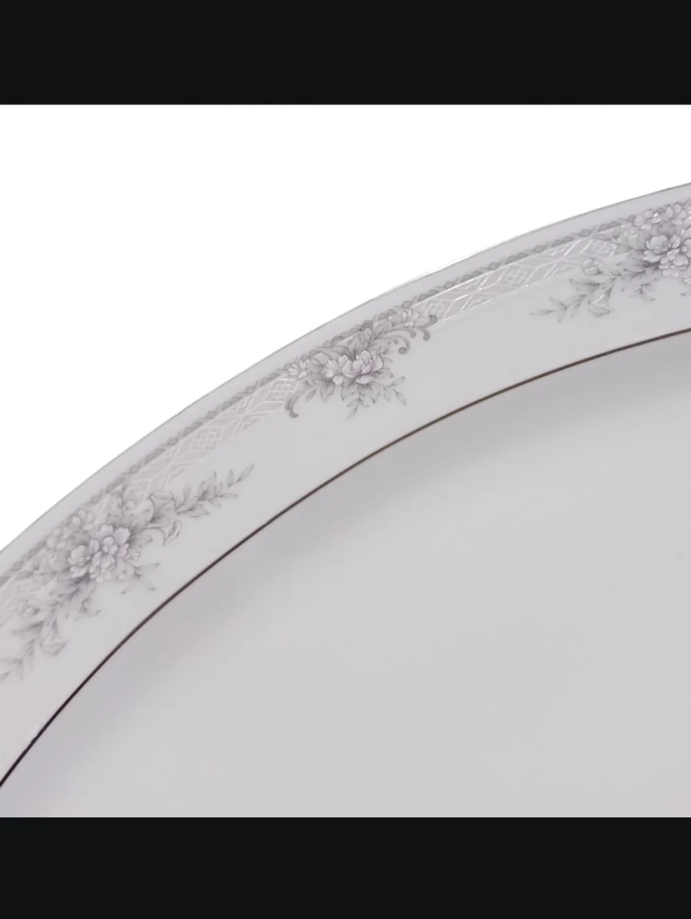 Noritake Legendary Sweet Leilani 3482 Oval Platter Platnium Rim